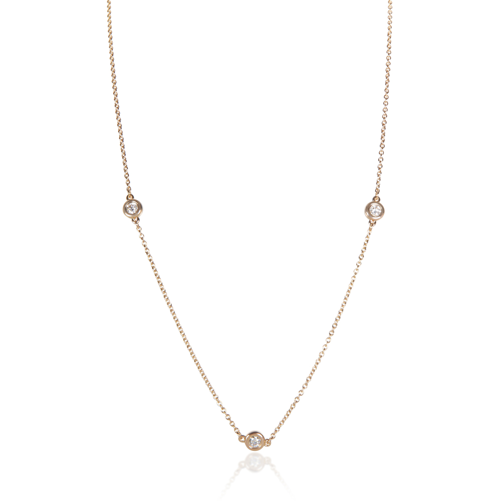 Tiffany & Co. Rose Gold Diamond Elsa Peretti Diamond By The Yard Necklace